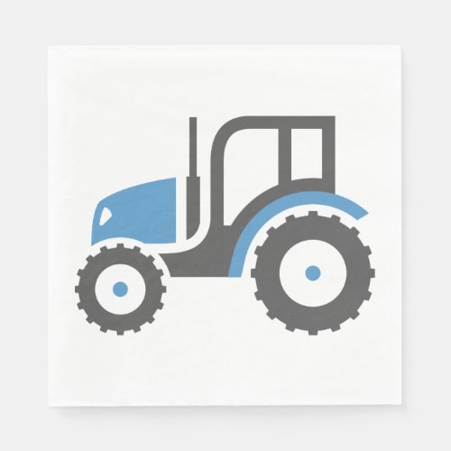 Grey Blue Tractor Napkins