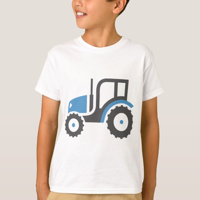 Grey Blue Tractor T-Shirt (Front)