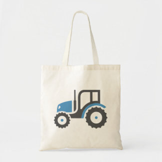 Grey Blue Tractor Tote Bag