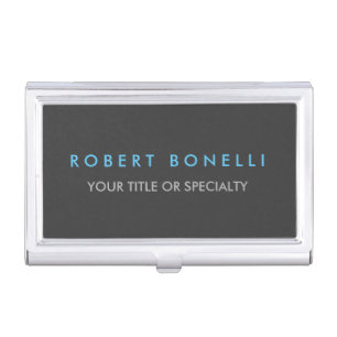 Grey Blue Trendy Business Card Case