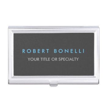 Grey Blue Trendy Business Card Case by made_in_atlantis at Zazzle