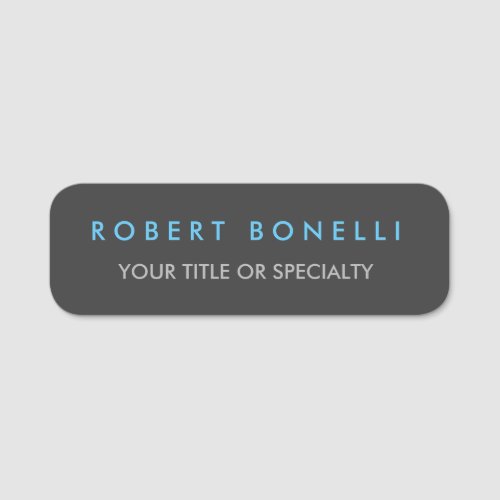 Grey Blue Trendy Name Tag