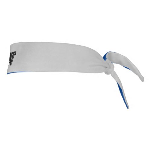 Grey blue two sided custom monogram tennis sports tie headband