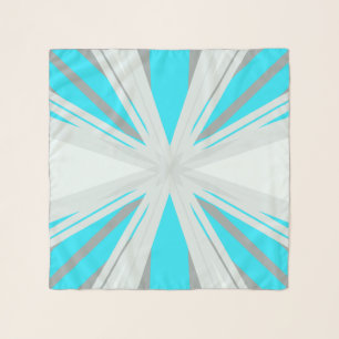 Grey Blue White Winter Christmas Star Snowflake Scarf