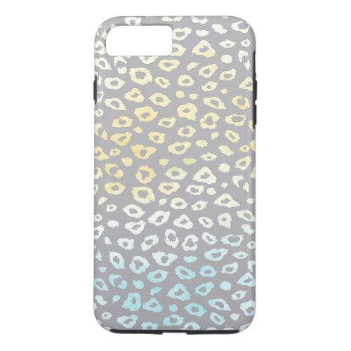 Grey Blue Yellow Leopard Print iPhone 8 Plus7 Plus Case