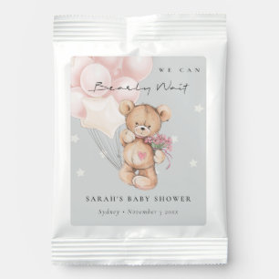 Grey Blush Bearly Wait Bear Balloon Baby Shower Lemonade Drink Mix