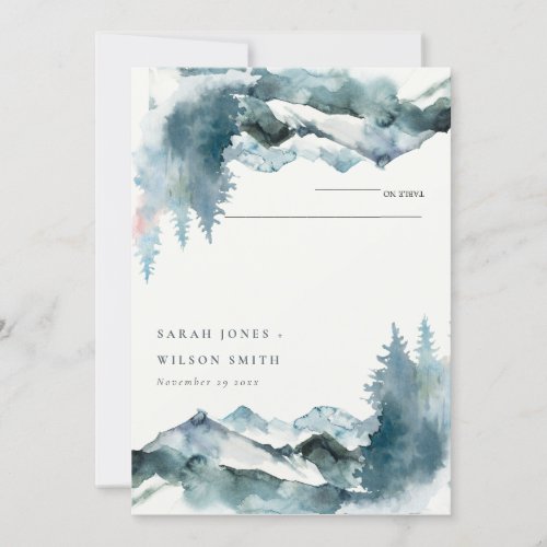 Grey Blush Blue Mountains Pine Place Card