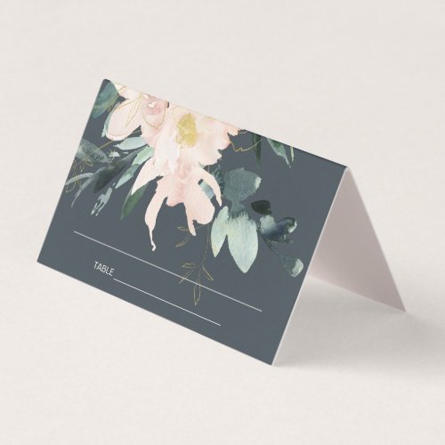 GREY BLUSH FLORAL WATERCOLOR WEDDING PLACE CARDS