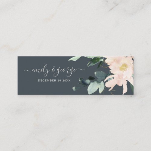 GREY BLUSH GOLD FLORAL WATERCOLOR WEDDING WEBSITE MINI BUSINESS CARD