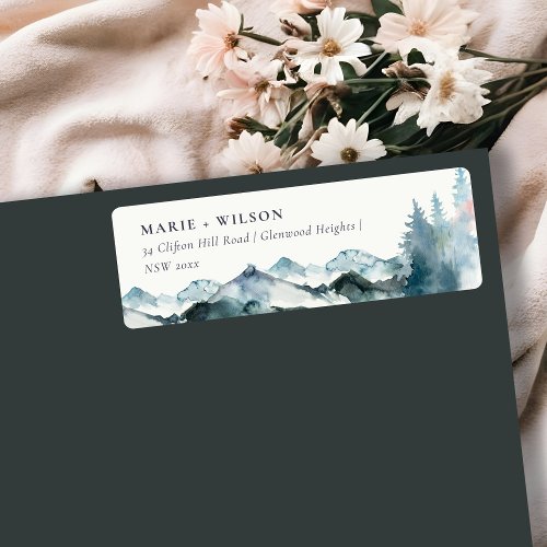 Grey Blush Green Blue Mountains Pine Address Label