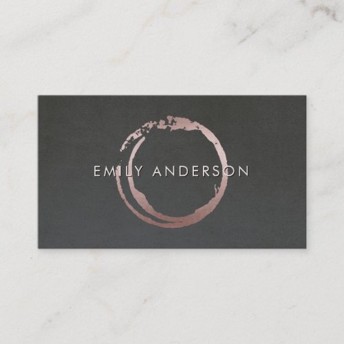 GREY BLUSH PINK BRUSH STROKE CIRCLE MARK LOGO BUSINESS CARD