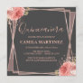 Grey Blush Pink Rose Gold Quinceanera Party Invitation