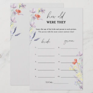 Grey Boho Floral How old were they bridal game