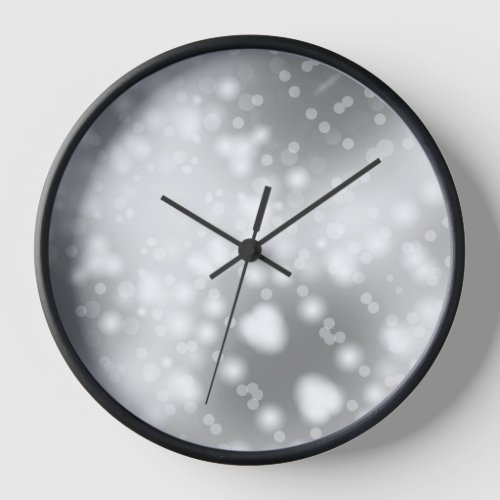 Grey Bokeh Bubble Lights Glamour Clock