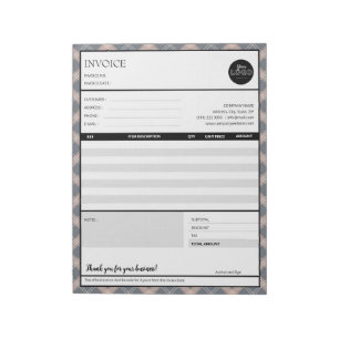 Grey Border Minimalist Business Invoice Template Notepad
