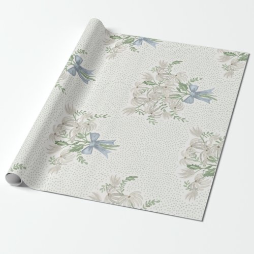 Grey Bouquet Wrapping Paper