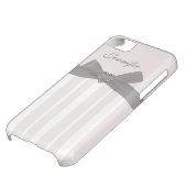 Grey Bow with Print Jewels & Stripes iPhone Case (Bottom)