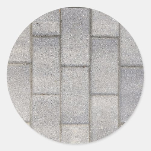 Grey Brick Cement Sidewalk  Classic Round Sticker