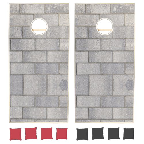 Grey Brick Cement Sidewalk  Cornhole Set