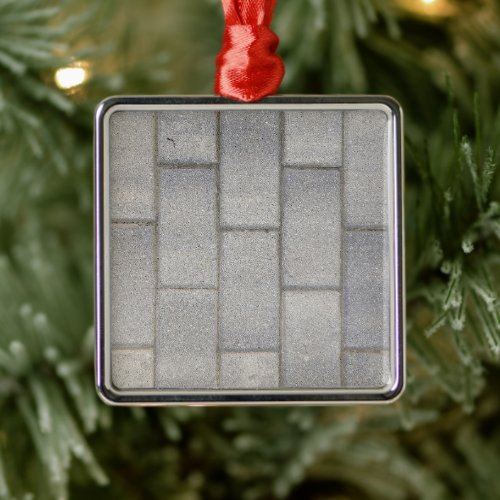 Grey Brick Cement Sidewalk Metal Ornament