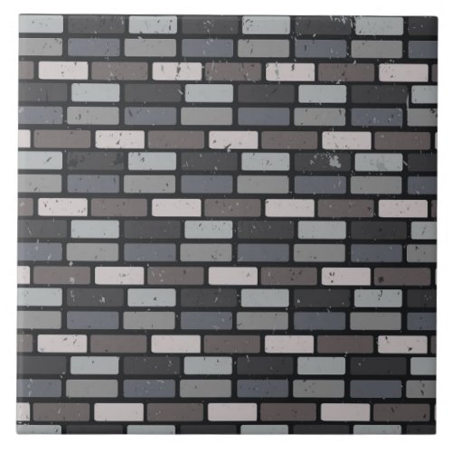 Grey brick wall tile