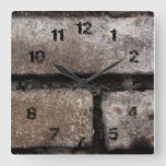 Grey Bricks Wall Clock at Zazzle