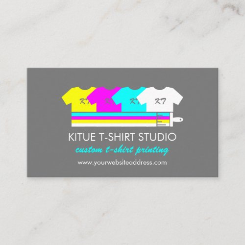 Grey Brightly Colored Shirts Paint Brush Business Card