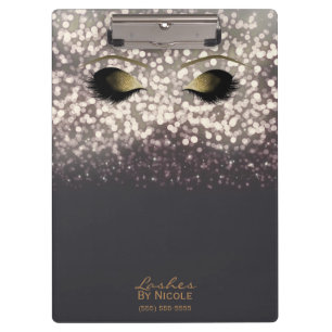 Grey Bronze Lights Gold Makeup Eyes Lashes Modern Clipboard
