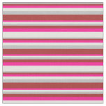 [ Thumbnail: Grey, Brown, Deep Pink & Light Yellow Pattern Fabric ]