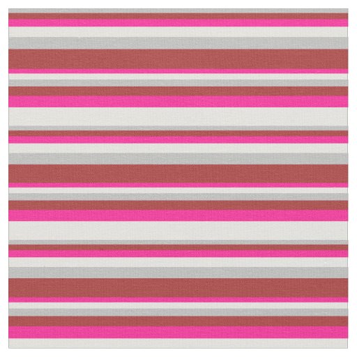 Grey, Brown, Deep Pink & Light Yellow Pattern Fabric