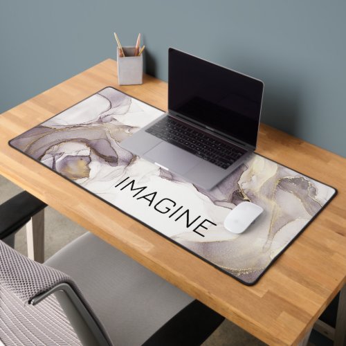 Grey Brown Gold Abstract Textured Background  Desk Mat