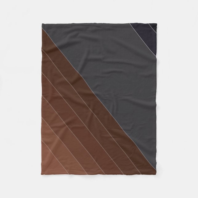 Grey brown, grey, brown fleece blanket (Front)