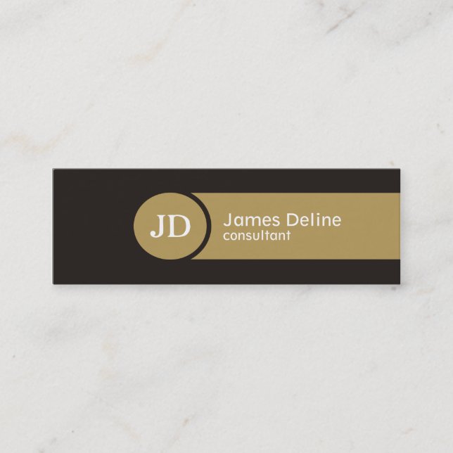 Grey Brown Monogram Consultant Business Card (Front)