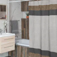 Nordic Shower Curtain Geometric Color Block Bath Curtains Bathroom