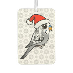 Grey Budgie Santa Claus Portrait Rectangle Air Freshener