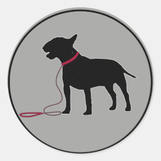 Grey Bull Terrier Classic Round Sticker