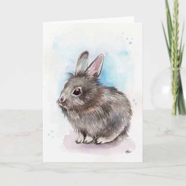 Grey Bunny Card (Front)
