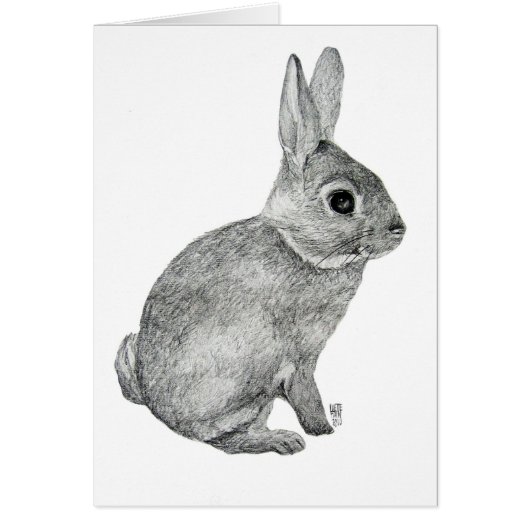 Grey Bunny Card (Front)