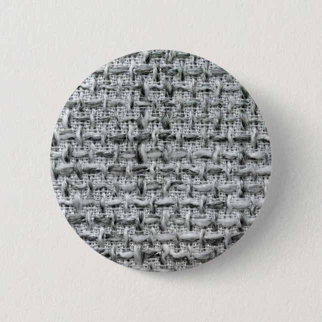 Grey Burlap Pinback Button (Front)