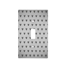 Grey Burlap Whimsical Hearts Rustic Farmhouse Light Switch Cover