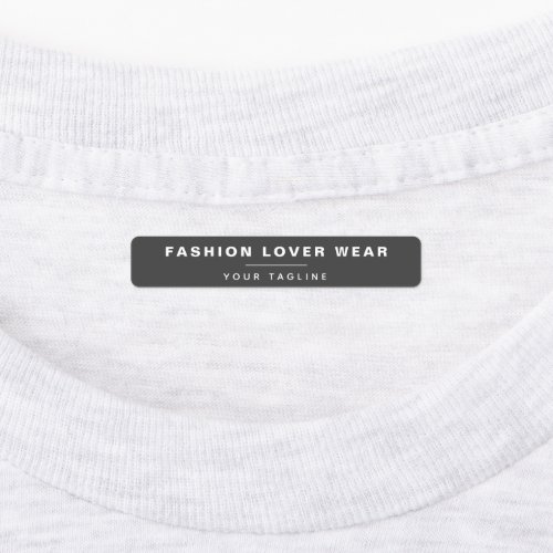 Grey Business Name Clothing Brand Fabric Iron On Labels