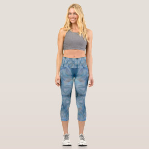 Grey Butterflies Capri Leggings