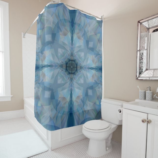Grey Butterflies Shower Curtain (In Situ)