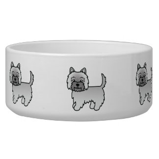 Grey Cairn Terrier Cute Cartoon Dog Bowl