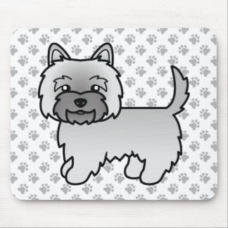 Grey Cairn Terrier Cute Cartoon Dog Mouse Pad