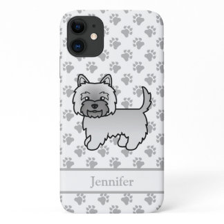 Grey Cairn Terrier Cute Cartoon Dog &amp; Name iPhone 11 Case