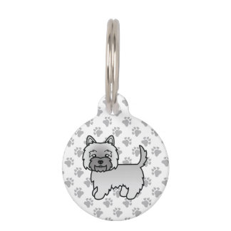 Grey Cairn Terrier Cute Cartoon Dog &amp; Pet's Info Pet ID Tag