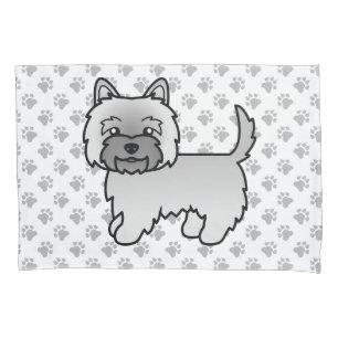 Grey Cairn Terrier Cute Cartoon Dog Pillow Case