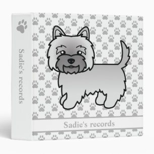 Grey Cairn Terrier Dog & Pet Records Text 3 Ring Binder
