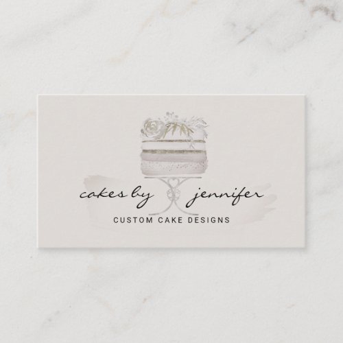Grey cakes subscription service retail bakery business card